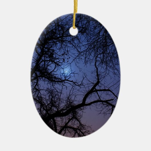 Halloween Design met Spooky Tree en Mon Keramisch Ornament (Voorkant)