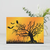 Halloween Design met vleermuizen, bomen en pompoen (Staand voorkant)