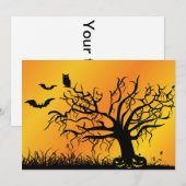 Halloween Design met vleermuizen, bomen en pompoen (Voorkant / Achterkant)