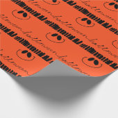 Halloween design op sinaasappel cadeaupapier (Hoek)