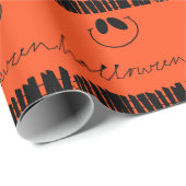 Halloween design op sinaasappel cadeaupapier (Rol Hoek)
