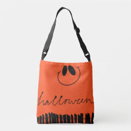 Halloween design op sinaasappel crossbody tas
