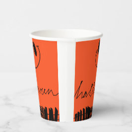 Halloween design op sinaasappel papieren bekers