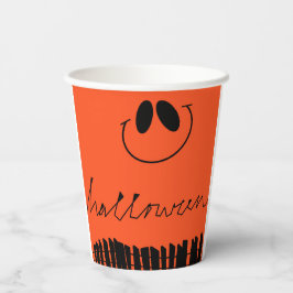 Halloween design op sinaasappel papieren bekers