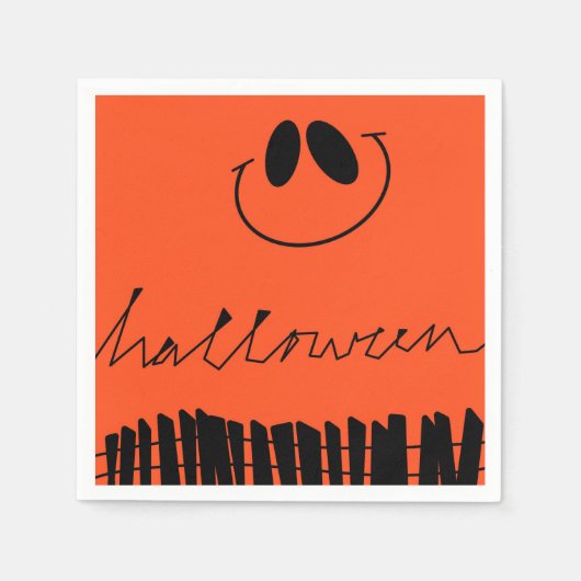 Halloween design op sinaasappel servet (Voorkant)