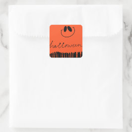 Halloween design op sinaasappel vierkante sticker
