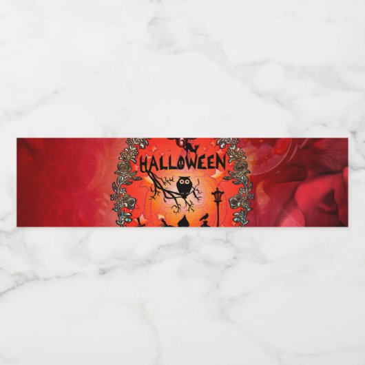 Halloween Design Waterfles Etiket (Enkel label)