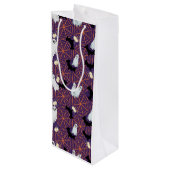 Halloween Design Wijn Cadeautas (Achterkant Gekanteld)