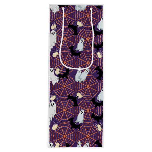 Halloween Design Wijn Cadeautas (Voorkant)