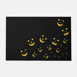 Halloween deurmat gloeiende gezichten