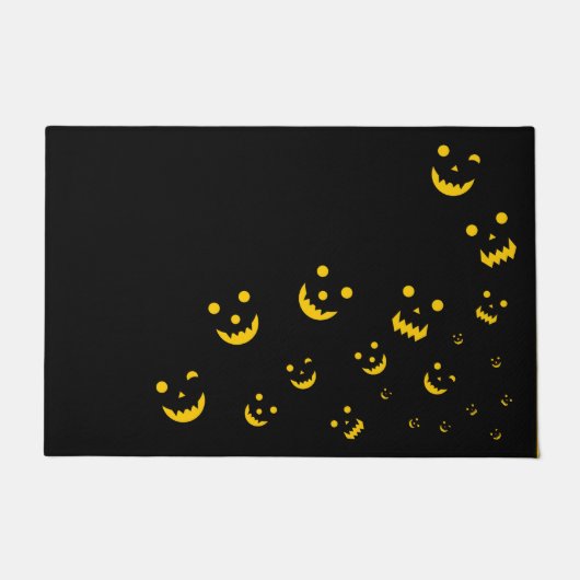 Halloween deurmat gloeiende gezichten (Voorkant)