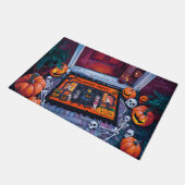Halloween deurmat met pompoenen (Schuin)