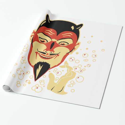  Halloween Devil Head #2 Cadeaupapier (Uitgerold)