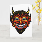  Halloween Devil Head Kaart (Gele Bloem)