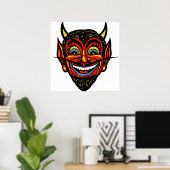  Halloween Devil Head Poster (Thuiskantoor)