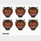  Halloween Devil Head Vierkante Sticker (Vel)