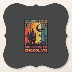 Halloween Deze Heks Kan Worden Omgekocht Chocolade Kartonnen Onderzetters