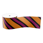 Halloween Diagonaal Sinaasappel, Paarse, zwart lin Grosgrain Lint (Spoel)