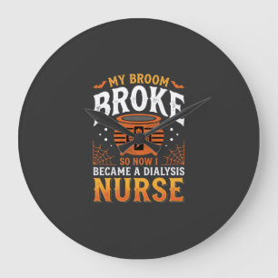 Halloween Dialyse Verpleegster Bezem Gebroken Ontw Grote Klok