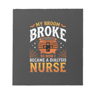 Halloween Dialyse Verpleegster Bezem Gebroken Ontw Notitieblok