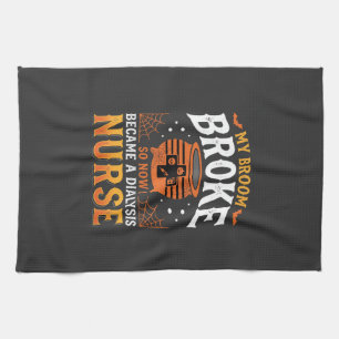 Halloween Dialyse Verpleegster Bezem Gebroken Ontw Theedoek