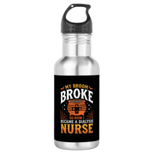 Halloween Dialyse Verpleegster Bezem Gebroken Ontw Waterfles