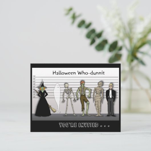 Halloween die-Dunnit uitnodigen Uitnodiging Briefkaart (Staand voorkant)