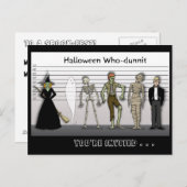 Halloween die-Dunnit uitnodigen Uitnodiging Briefkaart (Voorkant / Achterkant)