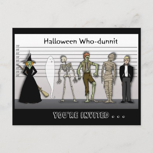 Halloween die-Dunnit uitnodigen Uitnodiging Briefkaart (Voorkant)