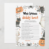 Halloween die kent papa beste Baby shower spel Kaart (Voorkant / Achterkant)