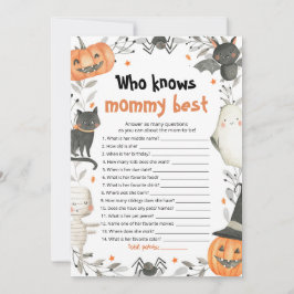 Halloween die weet mama beste Baby shower spel Kaart
