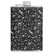 Halloween Dier Vleermuizen Honden Katten Spinnen S Heupfles (Voorkant)