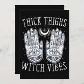 Halloween dikke dijen heks trillingen kaart (Voorkant / Achterkant)