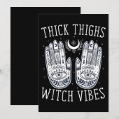 Halloween dikke dijen heksenvibes kaart (Voorkant / Achterkant)