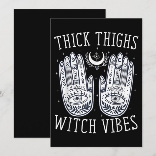 Halloween dikke dijen heksenvibes kaart (Voorkant / Achterkant)