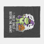 Halloween Dilly Dally Kikker Heks Pompoen Kar Fleece Deken (Voorkant (Horizontaal))