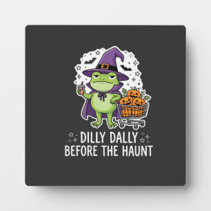 Halloween Dilly Dally Kikker Heks Pompoen Kar Fotoplaat