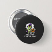 Halloween Dilly Dally Kikker Heks Pompoen Kar Ronde Button 5,7 Cm (Voorkant /achterkant)