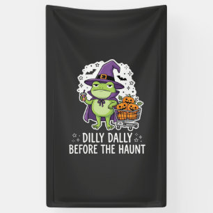 Halloween Dilly Dally Kikker Heks Pompoen Kar Spandoek
