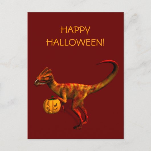 Halloween Dilophosaurus Briefkaart (Voorkant)