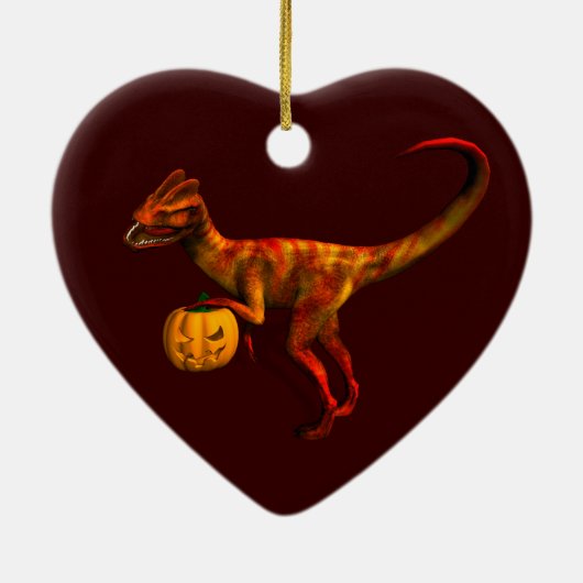 Halloween Dilophosaurus Keramisch Ornament (Achterkant)