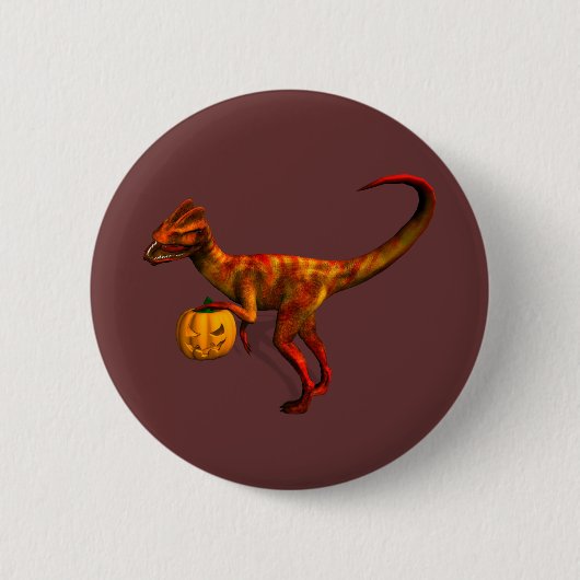 Halloween Dilophosaurus Ronde Button 5,7 Cm (Voorkant)