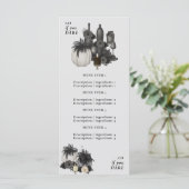 Halloween Diner Eten en Drinken Menu Zwart & Wit (Staand voorkant)