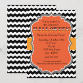 Halloween-diner kostuumfeest Chevron uitnodiging (Voorkant / Achterkant)