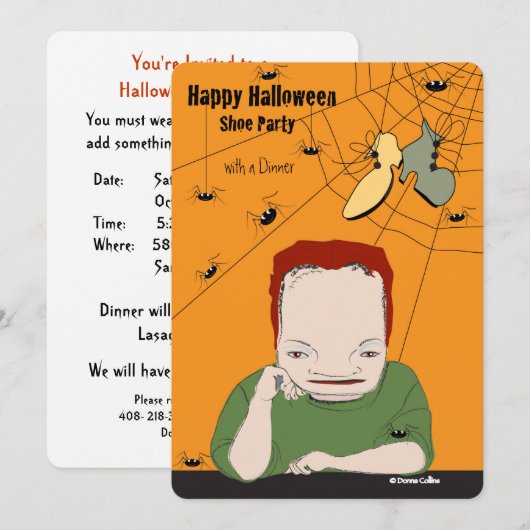 Halloween Diner Party Uitnodiging (Voorkant / Achterkant)