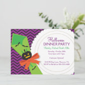 Halloween Dinner Party Uitnodiging (Staand voorkant)