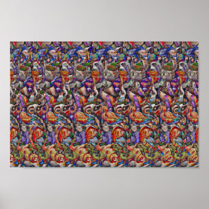 Halloween Dinner - Verborgen 3D-afdruk Poster