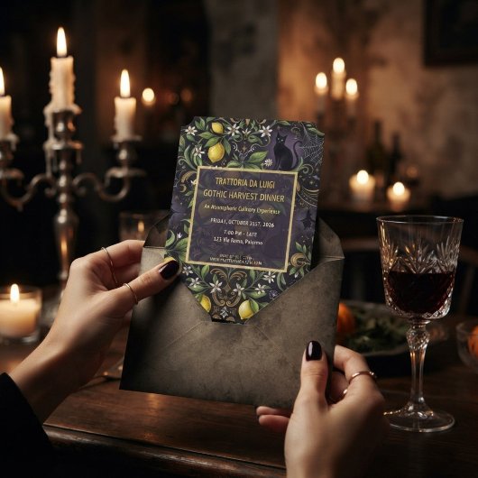 Halloween Dinnerparty Uitnodiging Gotische Botanis