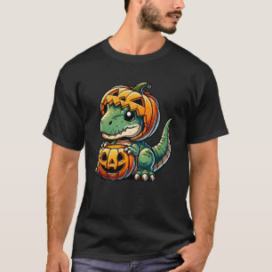 Halloween dino T-Rex dinosaurus pompoen schattige T-shirt