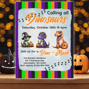 Halloween Dinosaur Dino-Mash Feest Briefkaart